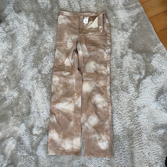 Open yy (Theopen Product) leather tie dye pants beige size 1 - Picture 6 of 7